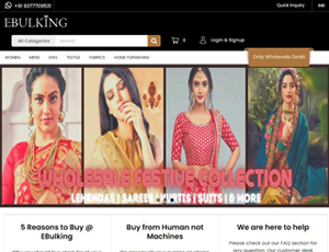 Ebulking.com - B2B Indian Textiles Wholesale Marketplace